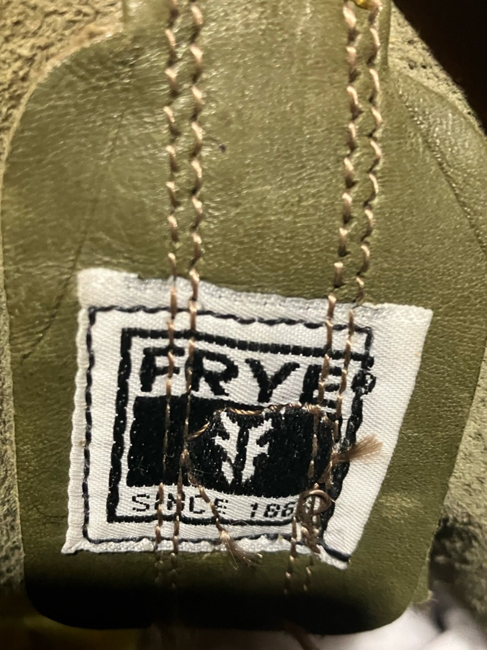 Frye Harness 12R Boots Olive Green Size 8 | Rare Discontinued Color - Picture 12 of 14